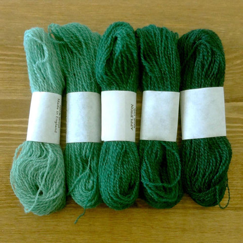 Crewel Wool Color Range, “Bright Peacock Green”