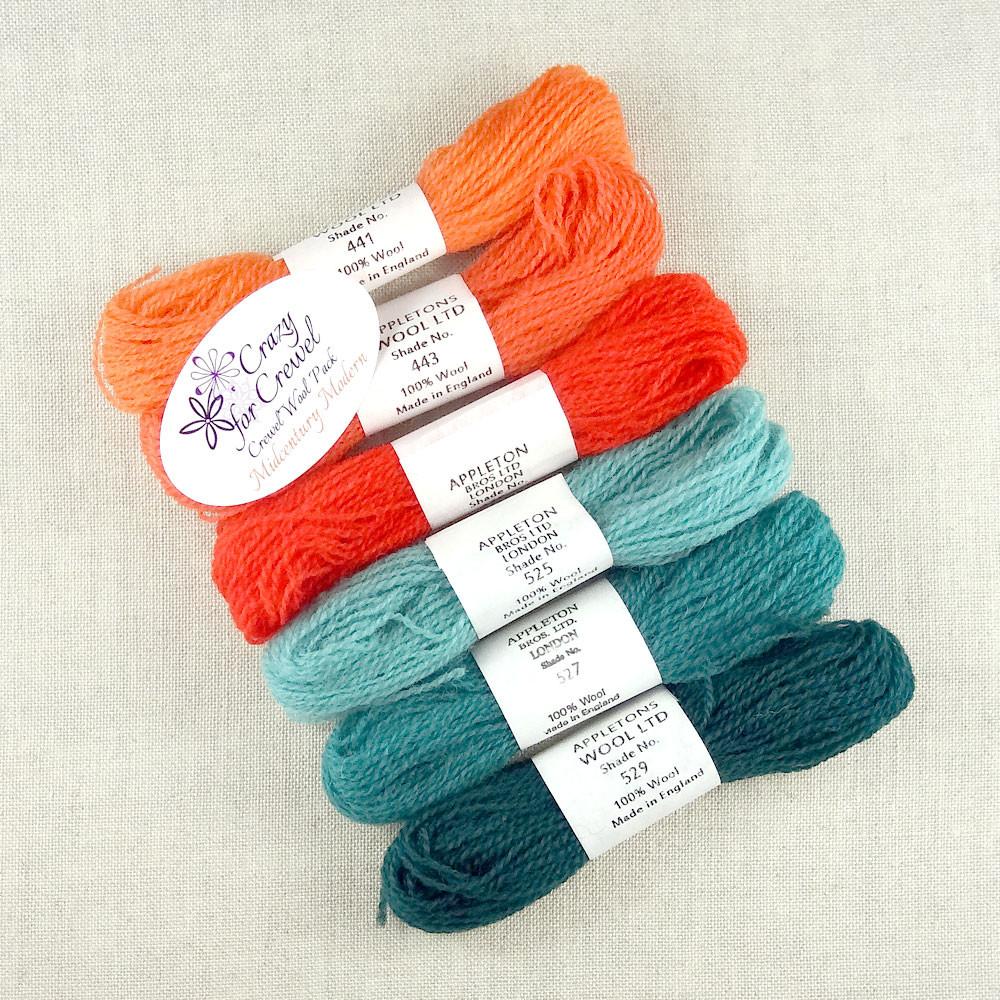 Crewel Wool Color Pack Midcentury Modern at Button and Needlework Boutique
