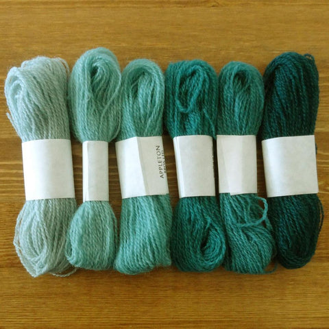 Crewel Wool Color Range, “Turquoise Blue”