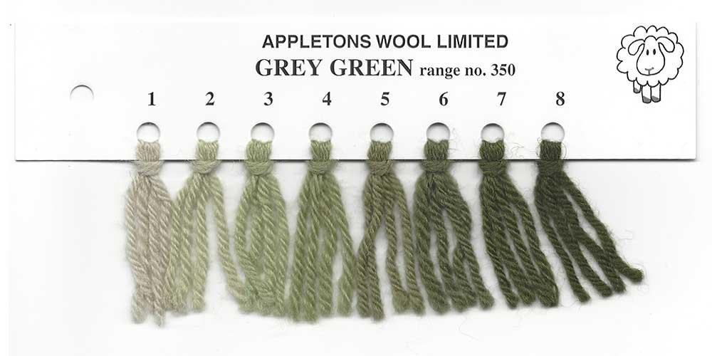 Appleton Shade Color Chart Appletons Wool Grey Green at Button and Needlework Boutique