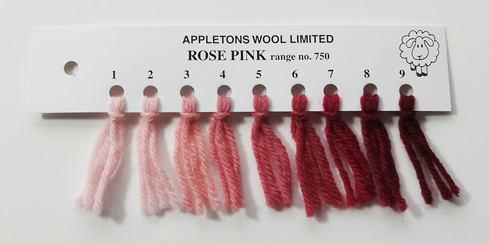 Pink Roses Woolies Appletons Wool Rose Pink at Button and Needlework Boutique