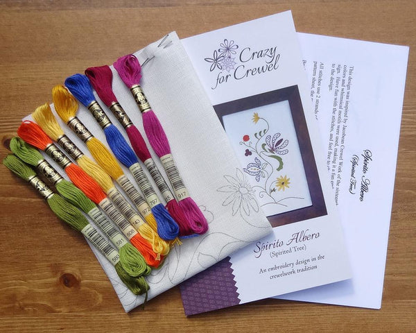 Crazy For Crewel Spirito Alberto Embroidery Kit Contents