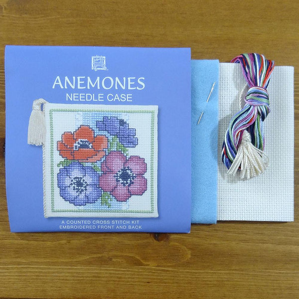 Anemonies cross stitch needlecase kit