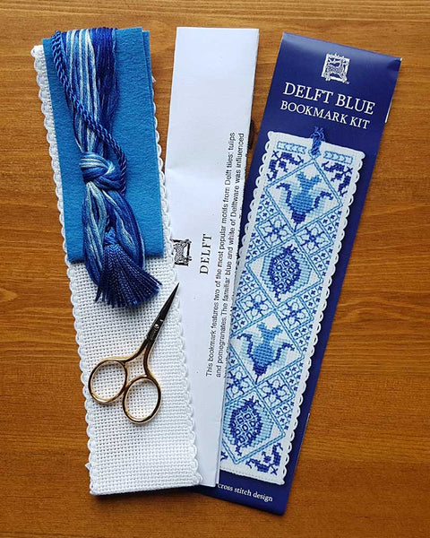 Delft Blue Cross Stitch Bookmark Kit