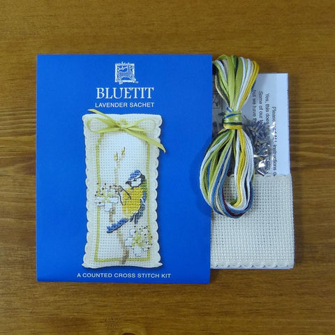 Bluetits Cross Stitch Lavender Sachet Kit