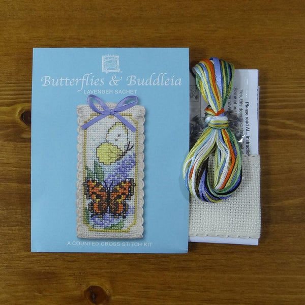 Butterflies and Buddleia Cross Stitch Lavender Sachet Kit