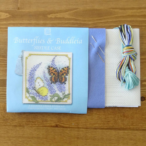 Butterflies and Buddleia Cross Stitch Needlecase Kit