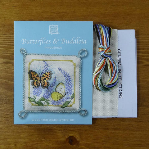 Butterflies and Buddleia Cross Stitch Pincushion Kit