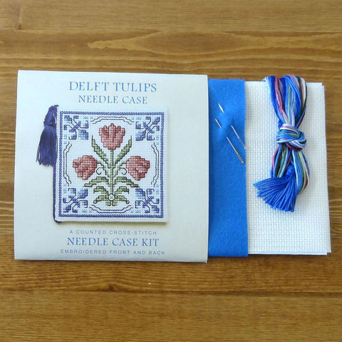 Delft Tulips Cross Stitch Needlecase Kit