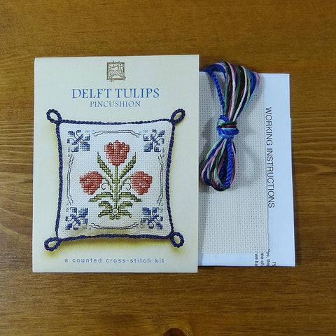 Delft Tulips Cross Stitch Pincushion Kit 