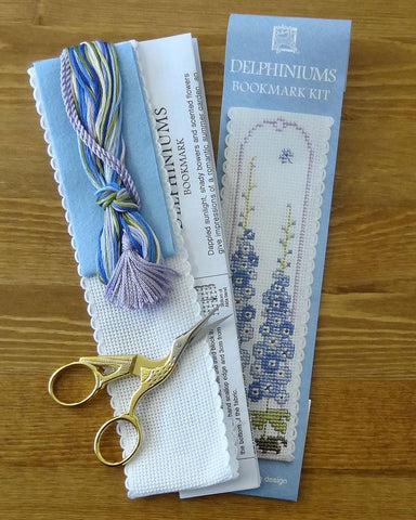 Delphiniums Cross Stitch Bookmark Kit
