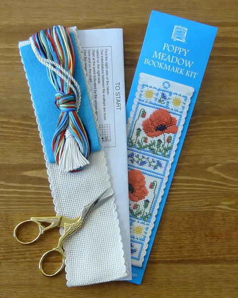 Poppy Meadow Cross Stitch Bookmark Kit