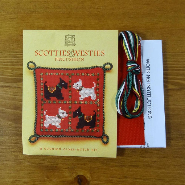 Scotties & Westies Cross Stitch Pincushion Kit