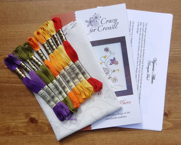Crazy For Crewel Vigaroso Albero Embroidery Kit Contents